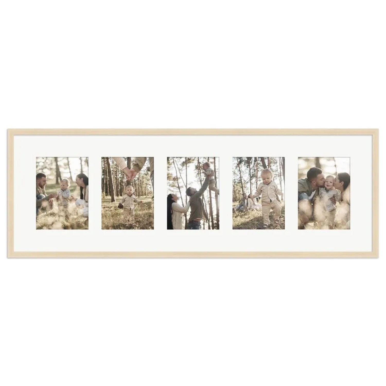 WANDStyle Galerierahmen G950 in Natur 30 x 90 cm für 5 Bilder im Format 13 x 18 cm