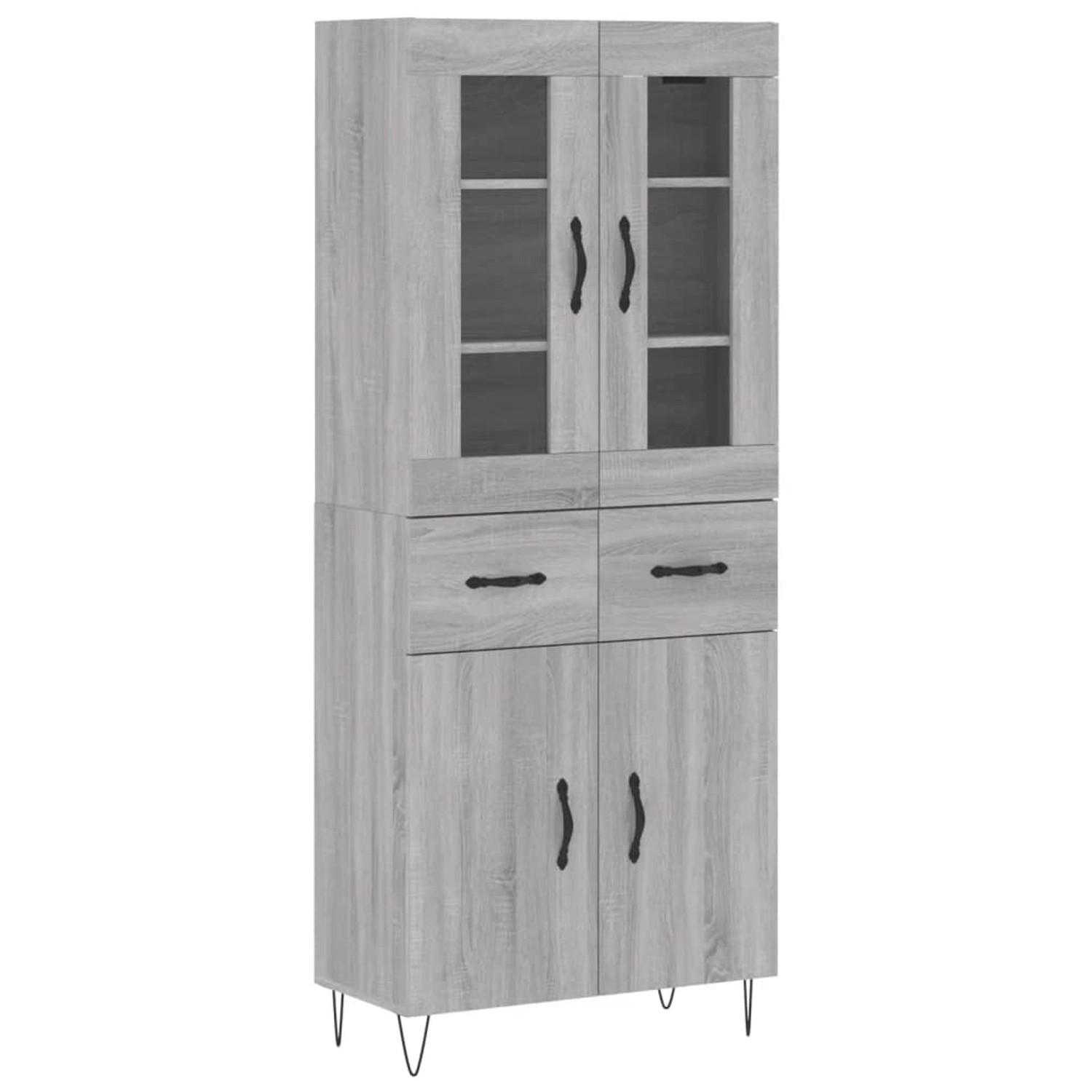 vidaXL Highboard Grau Sonoma 69,5x34x180 cm Holzwerkstoff 3198567 günstig online kaufen
