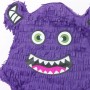 Lila Monster Pinata Set mit Stab und Maske für Kindergeburtstage und Partys.