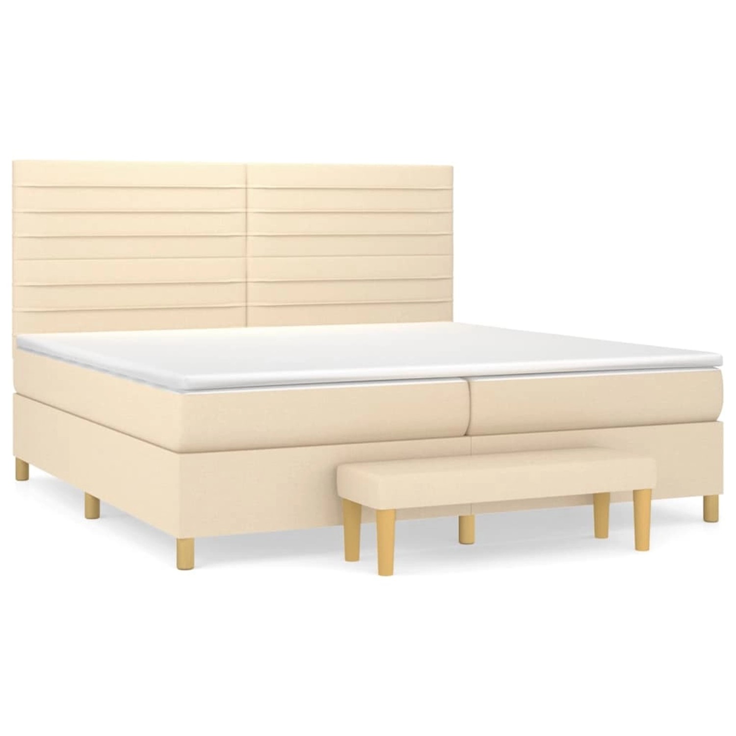 vidaXL Boxspringbett mit Matratze Creme 200x200 cm Stoff1358378 günstig online kaufen