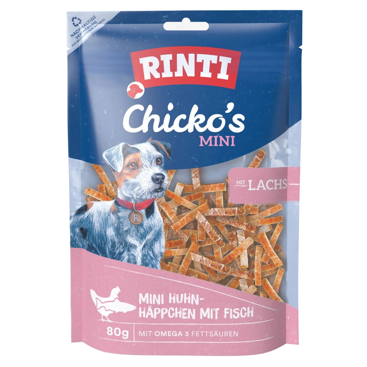 Rinti Hunde-Natursnacks Chicko Mini Lachs-Häppchen 80 g