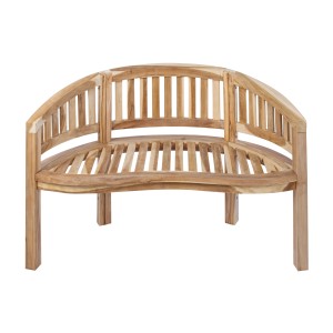 SAM Gartenbank Bananenbank Teak, 2-Sitzer, 120 cm. Teakholz Gartenmöbel für den Garten.