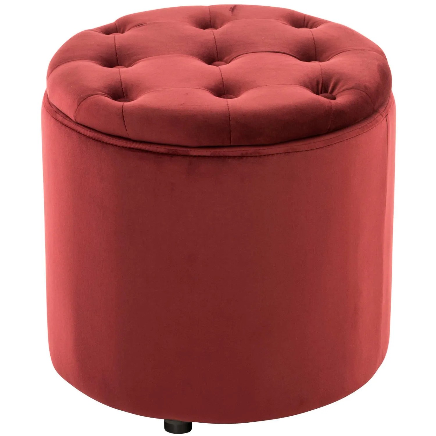 DELUKE Sitzhocker CUTUN Samt Rot 44x44x42cm Hocker Schlafzimmer Polsterhocker Wohnzimmer Sitzbank Esszimmer