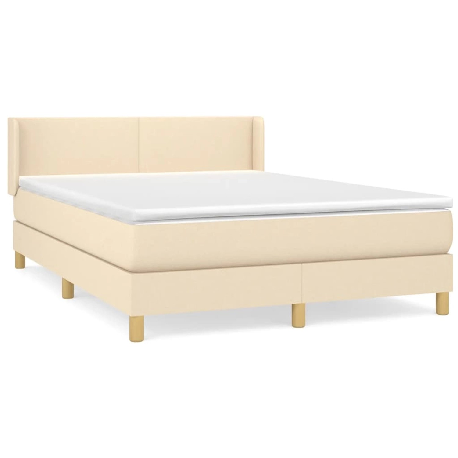 vidaXL Boxspringbett mit Matratze Creme 140x200 cm Stoff 3130118 günstig online kaufen