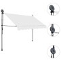 vidaXL Einziehbare Markise Handbetrieben mit LED 300 cm Creme 145873_3