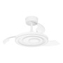 Weißer Eglo LED-Deckenventilator Riomaggiore, 77 cm, mit integrierter Leuchte und transparenten, ausziehbaren Flügeln.