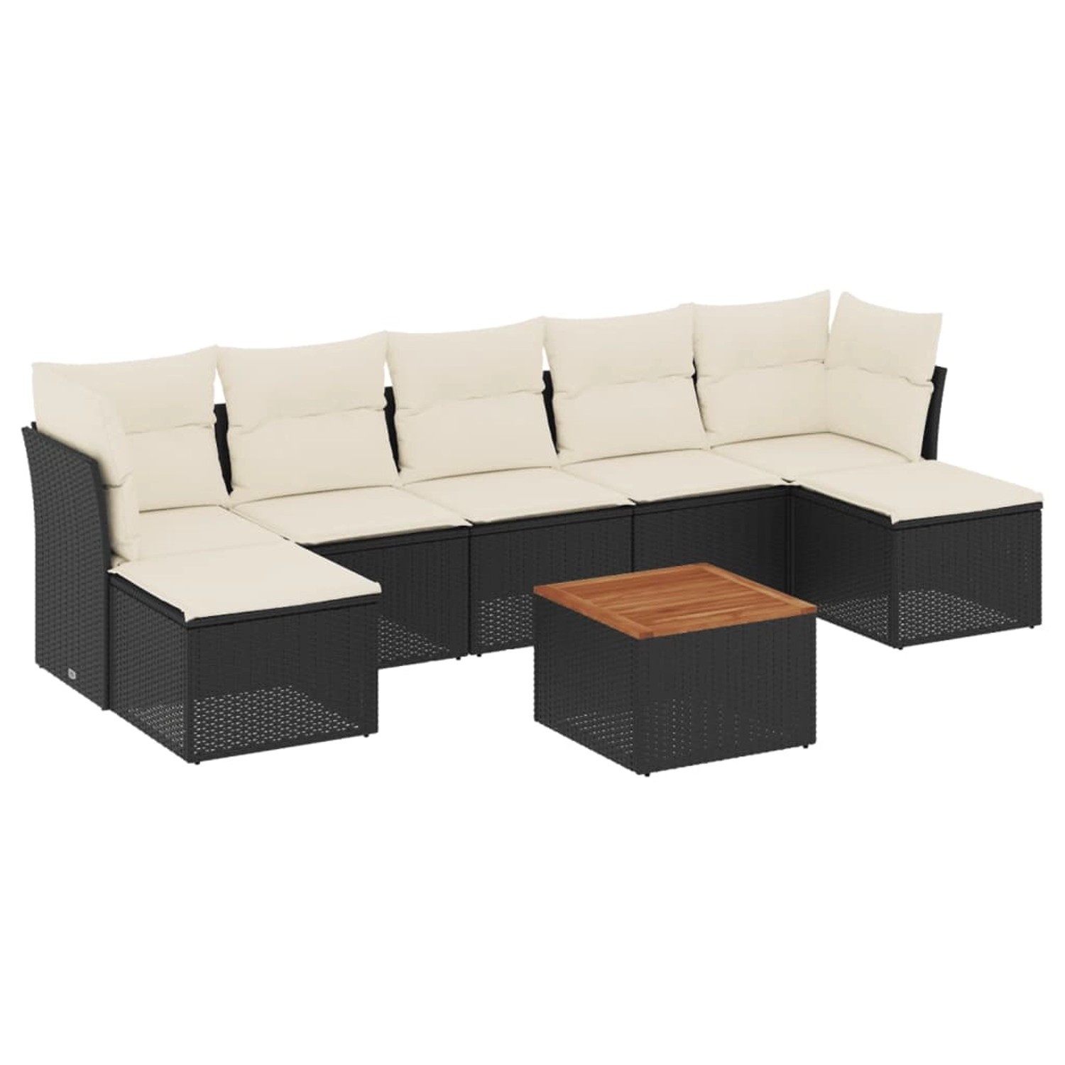 vidaXL 8-tlg Garten-Sofagarnitur mit Kissen Schwarz Poly Rattan Modell 150 günstig online kaufen