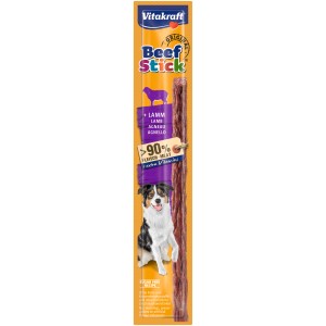 Vitakraft Beef Stick Lamm, einzeln verpackt. Hunde-Kaustreifen mit hohem Fleischanteil.