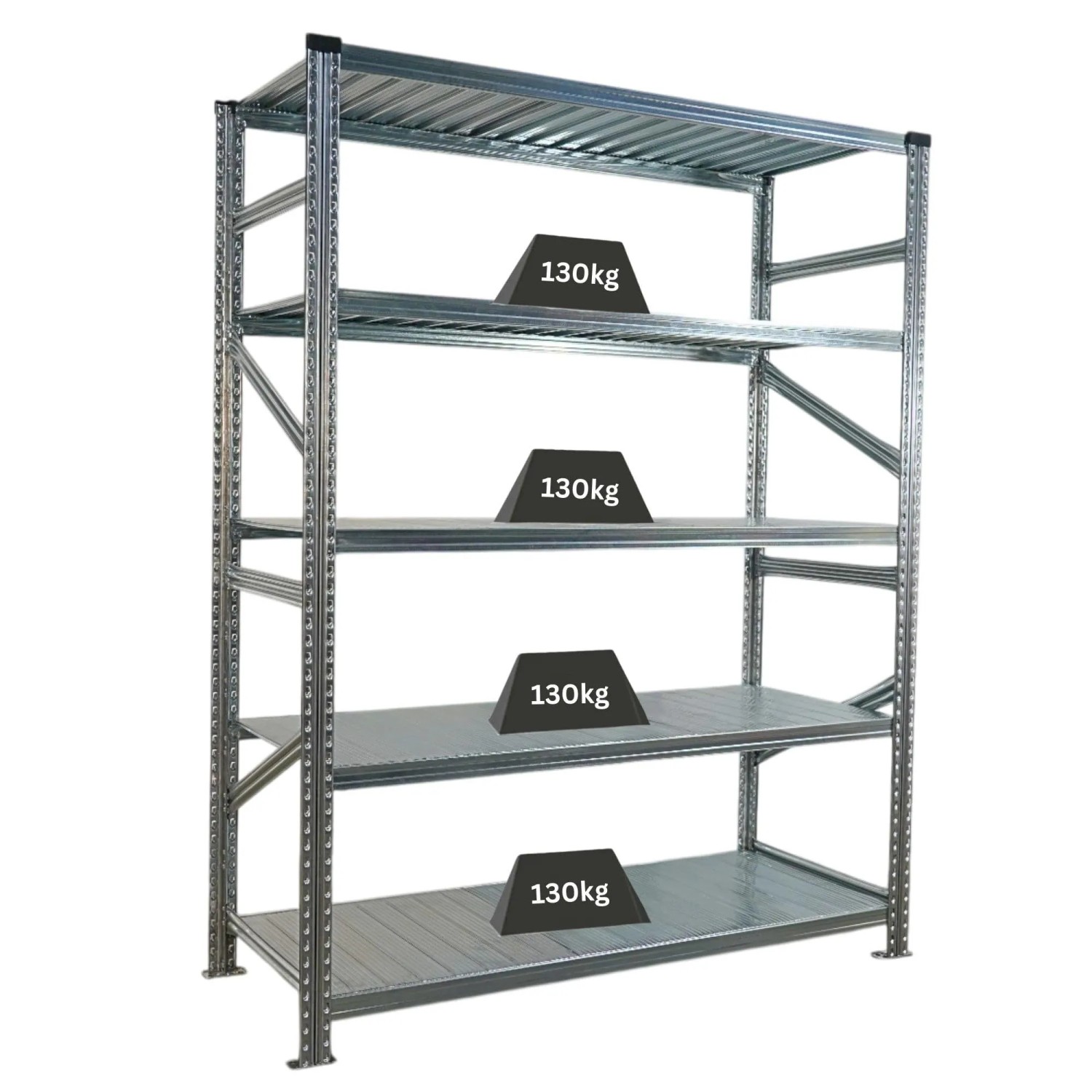 PROREGAL Fachbodenregal Stecksystem Proximo Grundregal HxBxT 200 x 150 x 60 cm 9 Ebenen Fachlast 180 kg Beidseitig Verzinkt