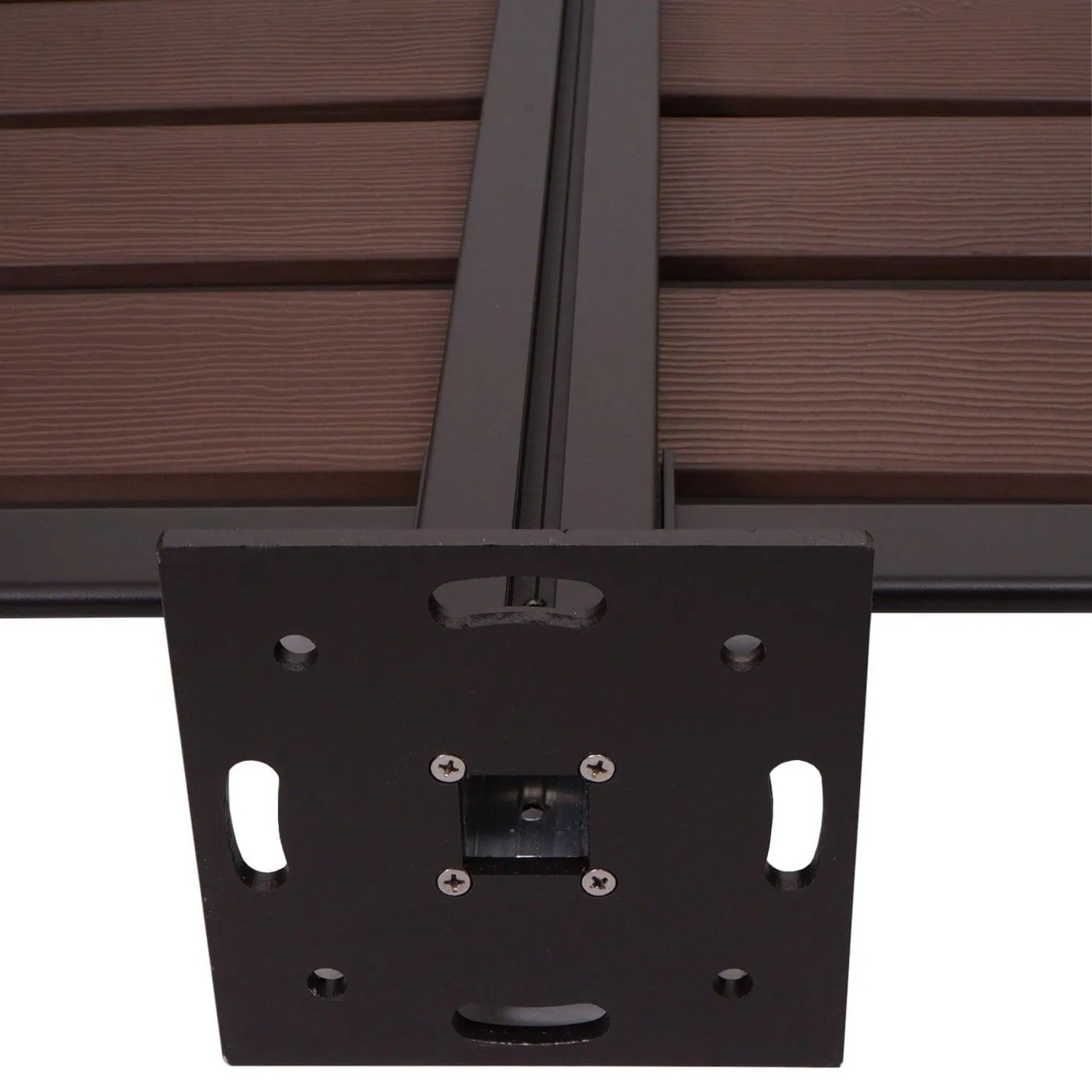MCW Alu Mülltonnen-Zaun K57 Braun 130x110x6cm_7