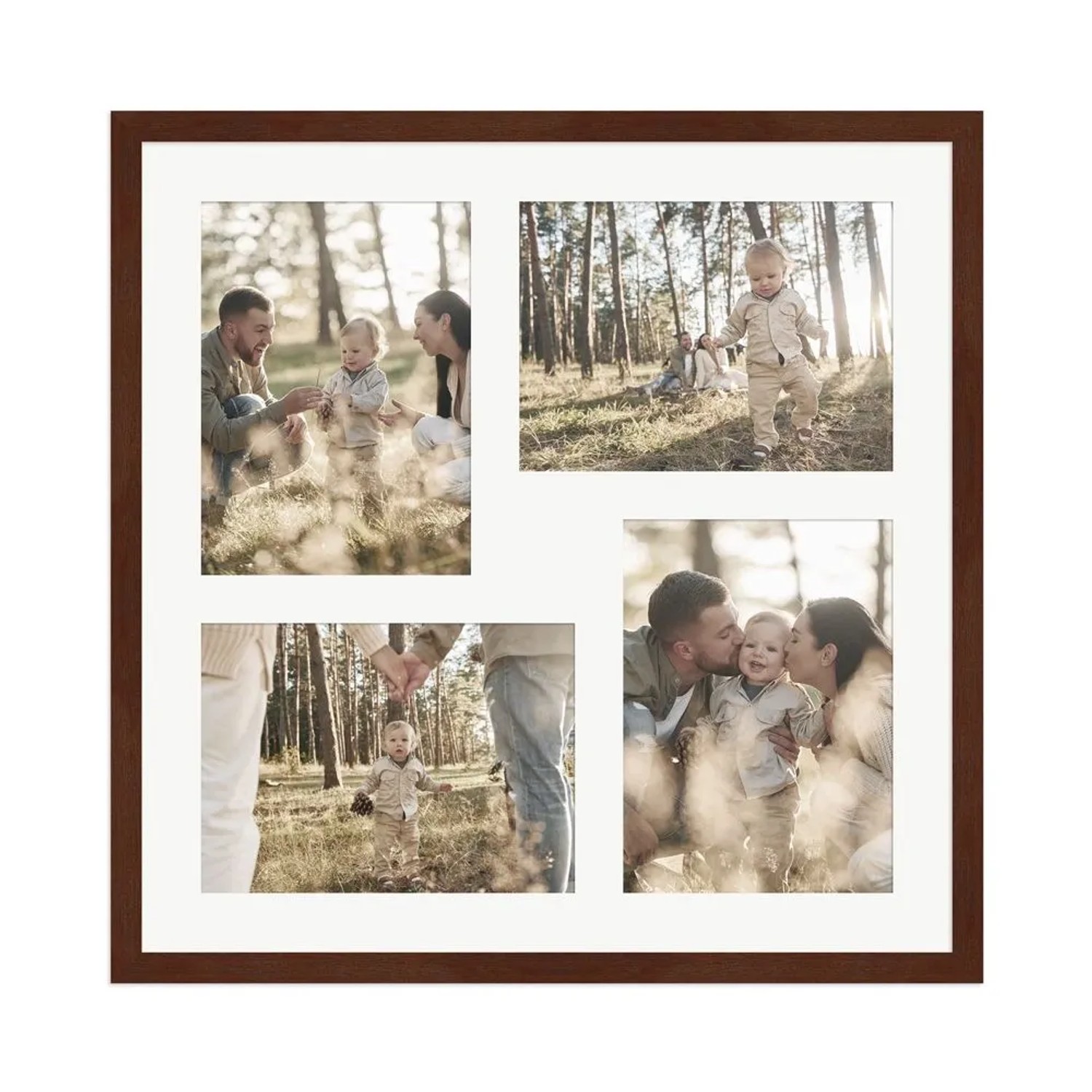 WANDStyle Galerierahmen G950 in Nussbaum 40 x 40 cm für 4 Bilder im Format 13 x 18 cm