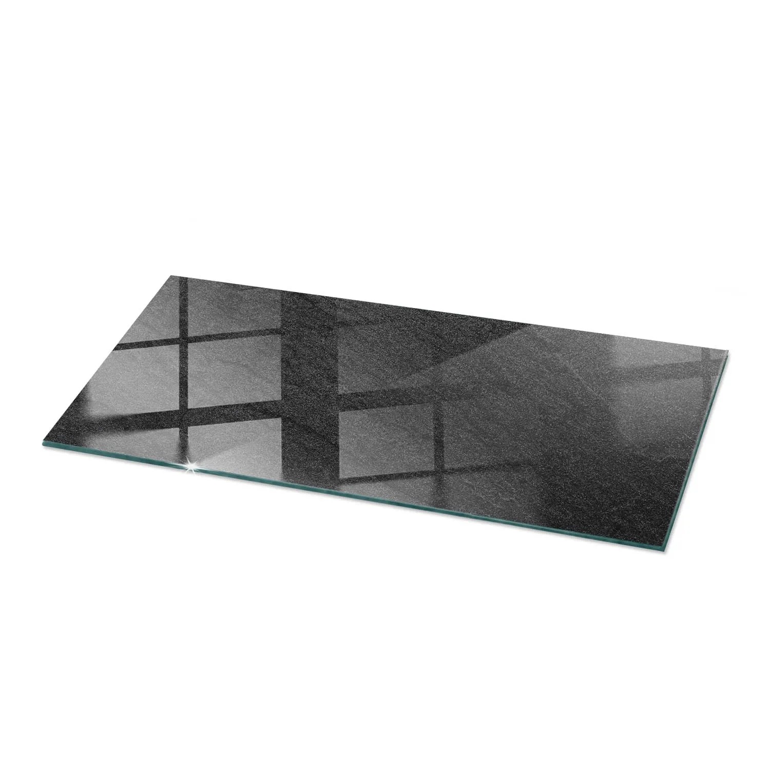 Tulup Tischplatte Natursteinstruktur Glastischplatte 125x50 Cm Schwarz Tischplatte Rechteckig Tischplatte Aus Glas