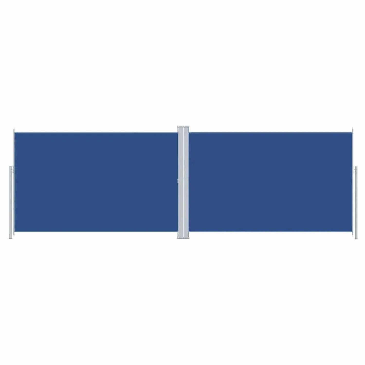 Furnicato Seitenmarkise Ausziehbar 220x600 Cm Blau Mit Uv-beständigem Polyester Sichtschutz