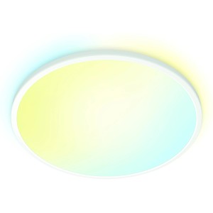 Weiße, runde WiZ LED-Deckenleuchte SuperSlim mit tunable white Funktion und 3800 Lumen.