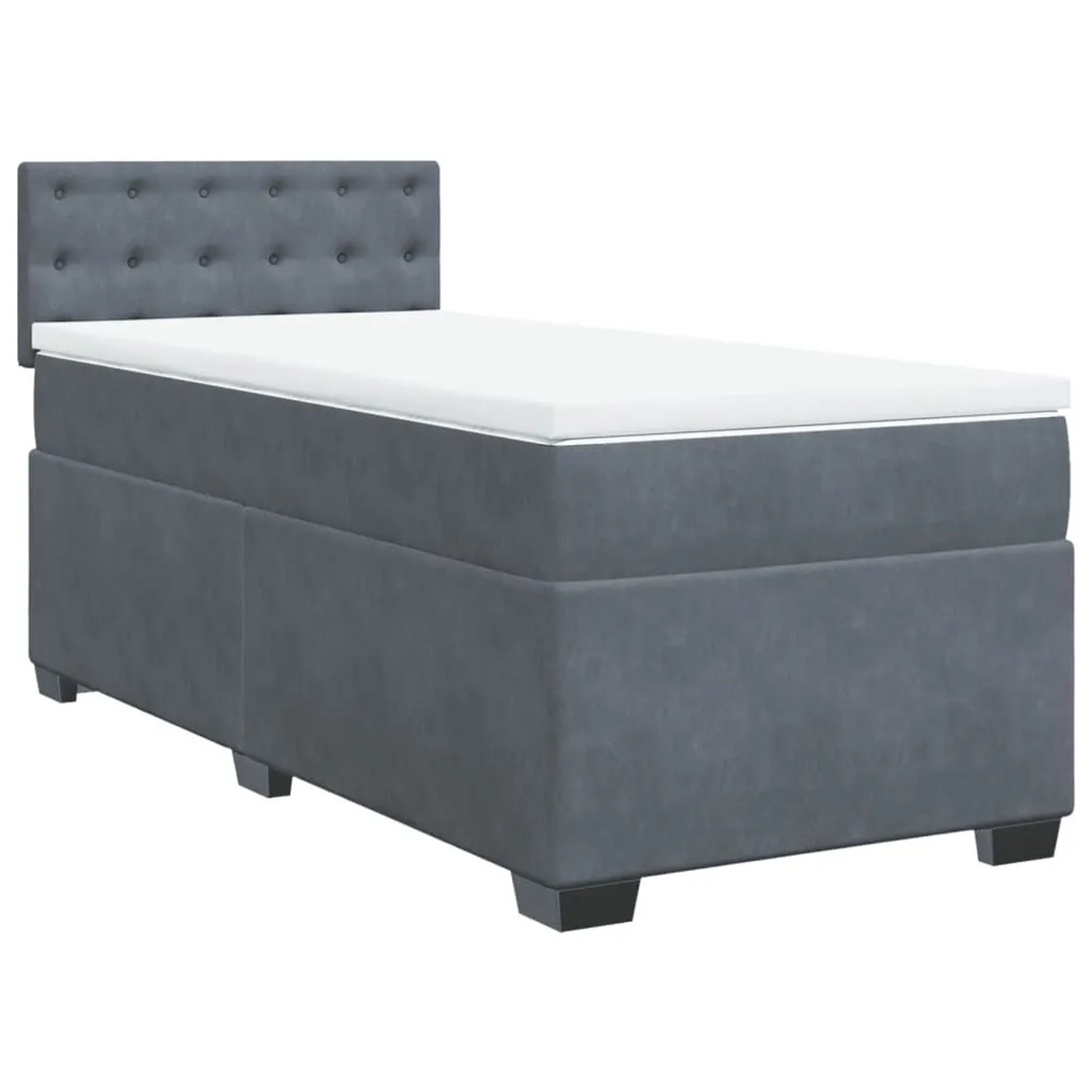 vidaXL Boxspringbett mit Matratze Dunkelgrau 90x190 cm Samt 3288487 günstig online kaufen