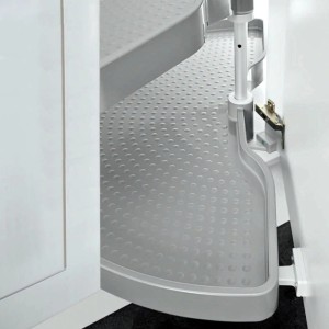 SOTECH Halbkreis Eckschrankbeschlag Grau Drehbodensystem für Eckschränke mit Korpusbreite 900 mm