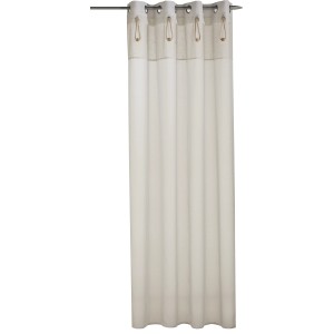 Creme Schlaufenschal Christian, 245x135 cm, von Neusser Collection. Fenstervorhang mit Ösen.