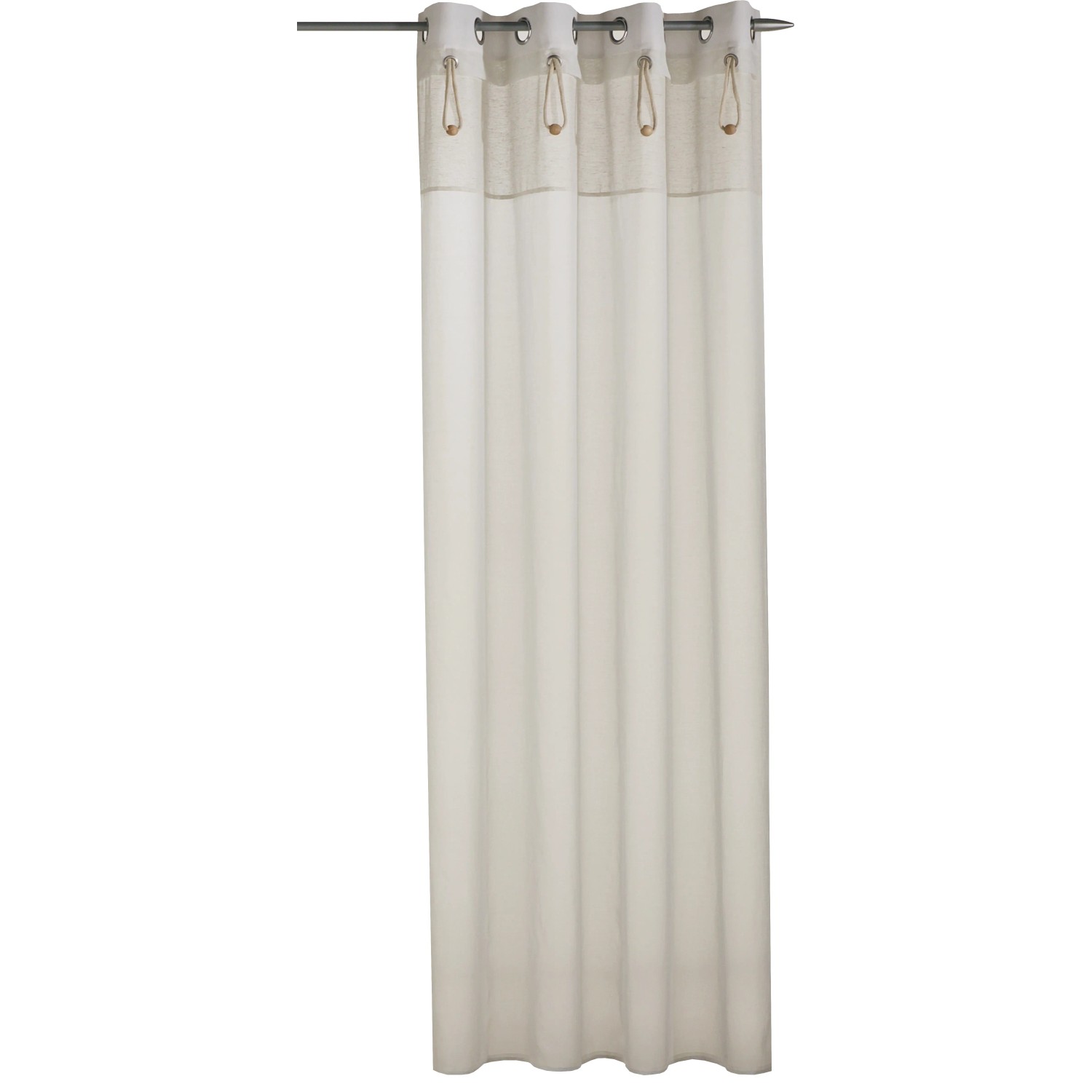 Creme Schlaufenschal Christian, 245x135 cm, von Neusser Collection. Fenstervorhang mit Ösen.