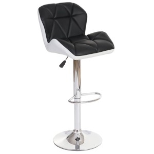 PROREGAL Barhocker 2er-Set, schwarz/weiß, Kunstleder, höhenverstellbar, mit Lehne.