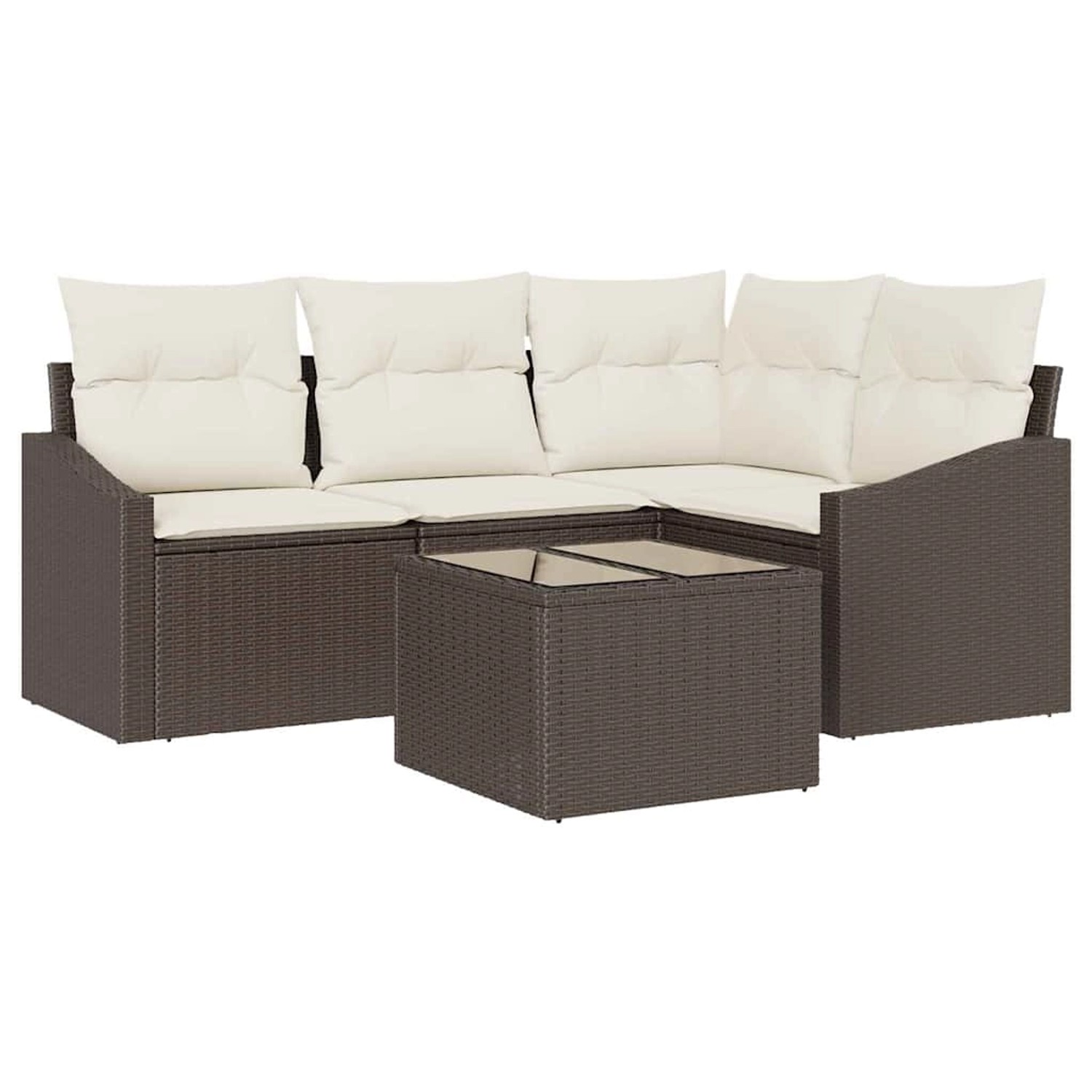 vidaXL Garten-Sofa-Set 5-Tlg Braun Poly Rattan 3346708 günstig online kaufen