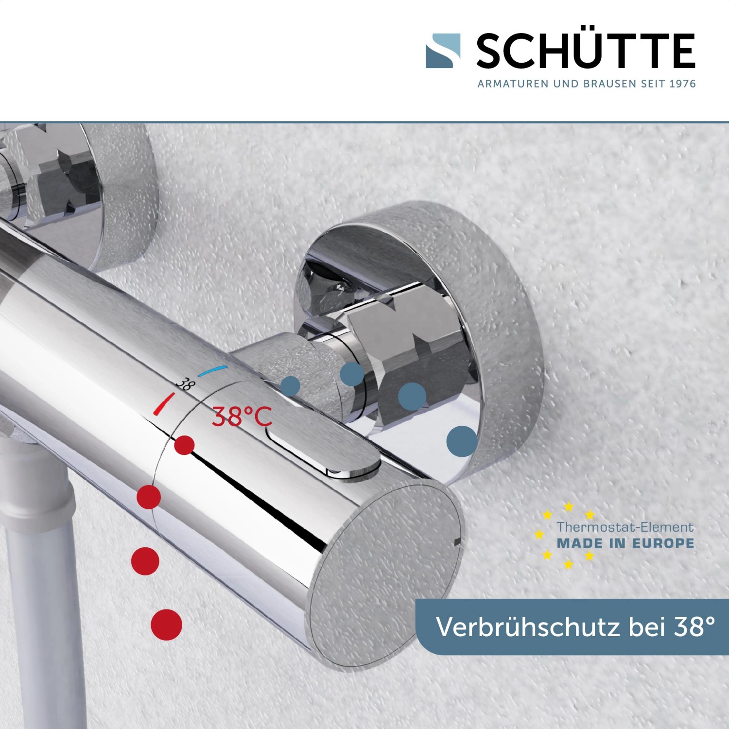 Schütte Thermostat Duscharmatur Los Angeles Chrom mit Verbrühschutz.