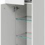 Pelipal Trentino Bad-Hängeschrank, Weiß Hochglanz, 30 cm breit, mit Schublade und Glasböden.