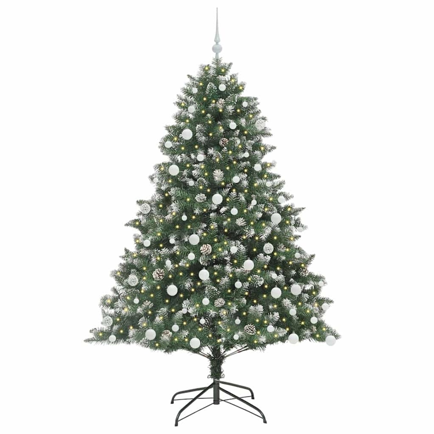 vidaXL Künstlicher Weihnachtsbaum mit 300 LEDs Grün 126 x 126 x 180 cm 3395236