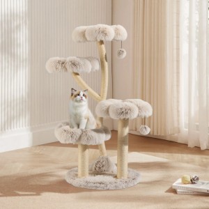 Fudajo Designer Kratzbaum 123Cm Katzenkratzbaum Kratzmöbel Katzenbaum Katze