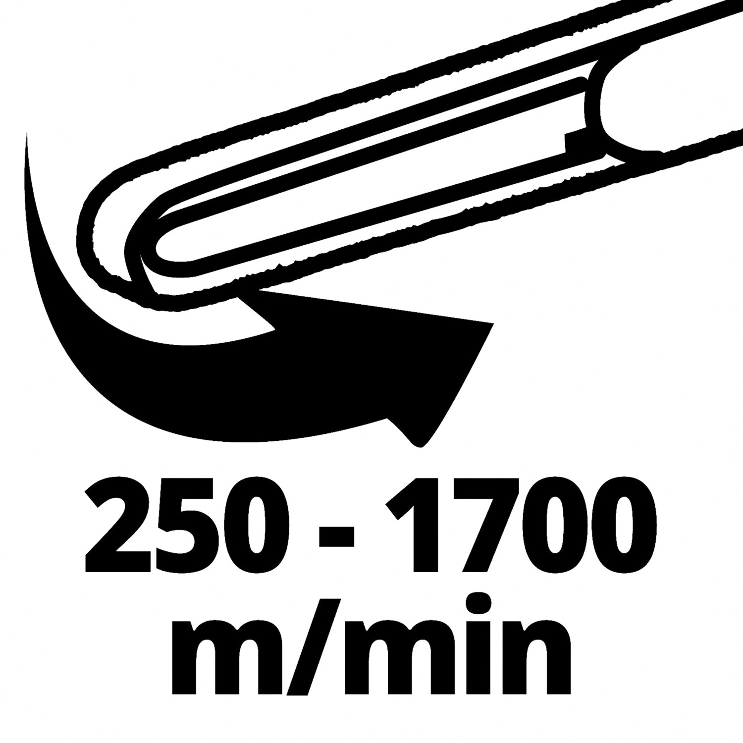 Symbol: Akku-Bandfeile TE-BF 18 V Li, variable Bandgeschwindigkeit 250-1700 m/min.