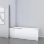 Aurlane Badewannenfaltwand Silver Classic, 80x140cm, Chrom, 1-flügelig auf Badewanne montiert.
