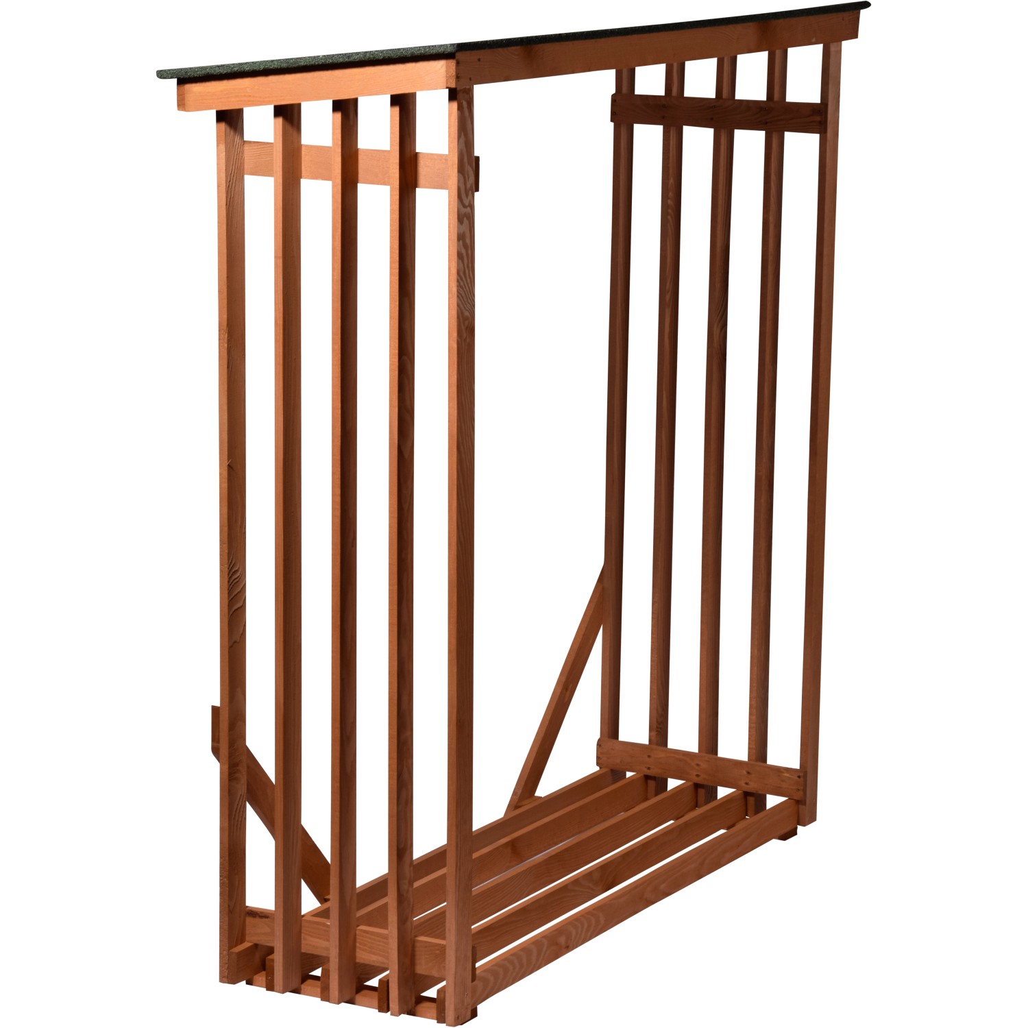 Dobar Kaminholzregal aus Kiefernholz, 140x50x143cm, mit Bitumendach für trockene Lagerung.