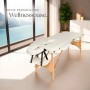 Beige Tectake Massageliege Freddi mit Holzgestell, 61 cm breit, inklusive Tragetasche.