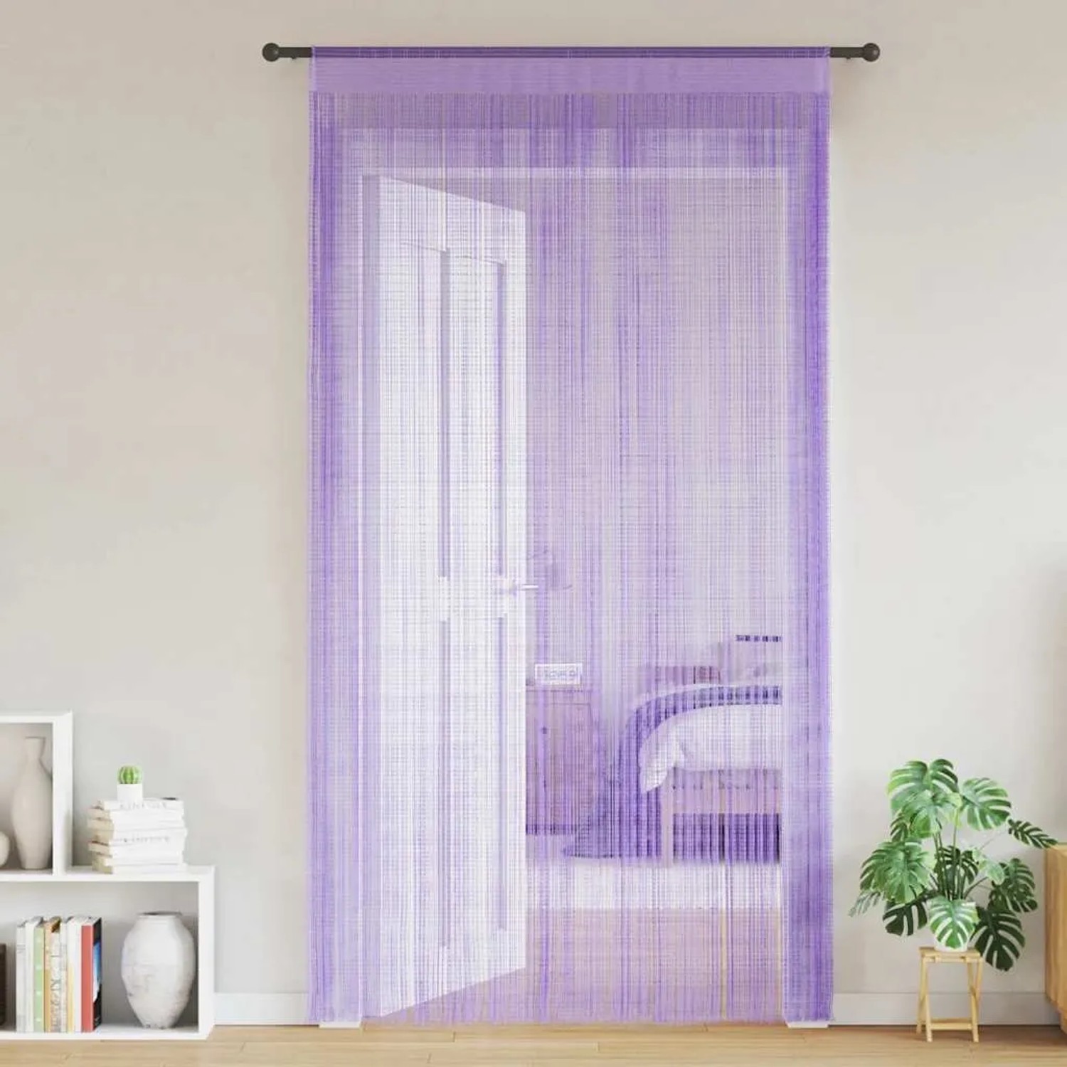 vidaXL Fadenvorhänge 2 Stk Lila 100x250 cm 4102047_2