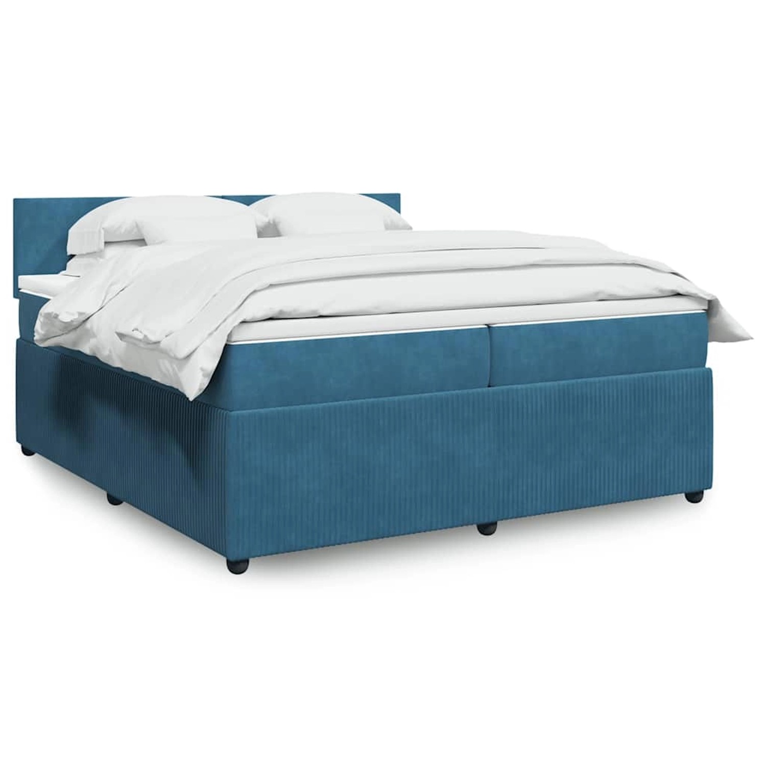 vidaXL Boxspringbett mit Matratze Blau 200x200 cm Samt 3290128 günstig online kaufen
