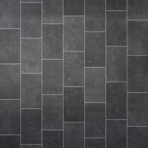 Dunkelgraue Primaflor PVC Fliesen Tronto Palermo im Fliesenmuster.