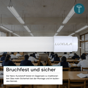 LUXULA Profi LED T8 Röhre 120cm 18W 2860lm Warmweiß 3000K 160lm/W Hoch-Effizient Leuchtstoffröhre inkl. Starter Nano-Kunststoff