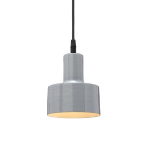 Graue PR Home Solo Pendelleuchte aus Metall mit Textilkabel. Skandinavisches Design für Lampen & Leuchten.