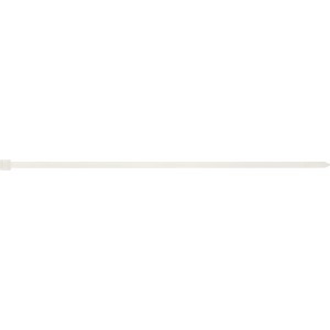 Weißer Kabelbinder, 380 mm lang, zur Bündelung von Kabeln und Leitungen.