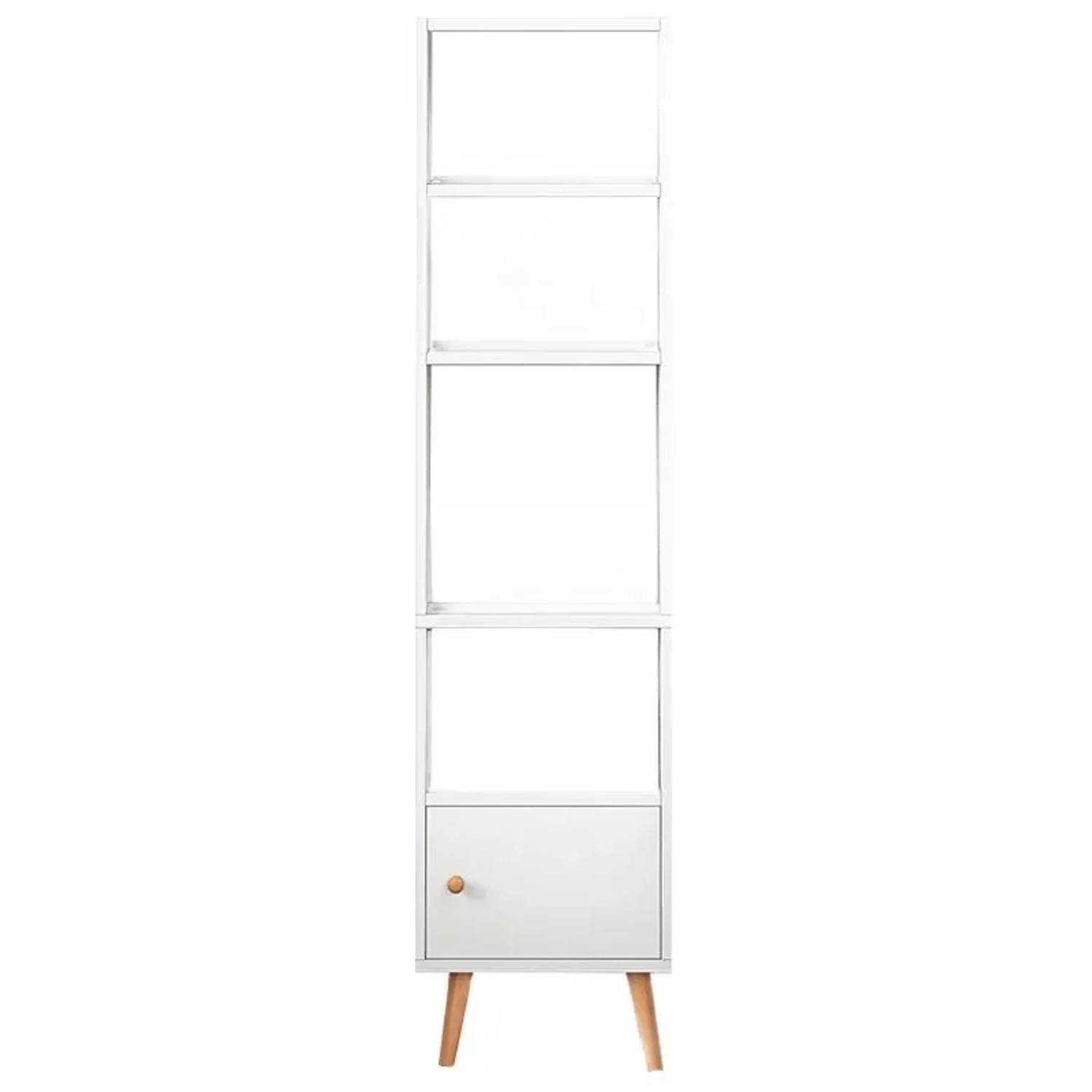 Rebiko Weißes Standregal für Bücher Hohe Regalböden Skandinavischer Schrank günstig online kaufen