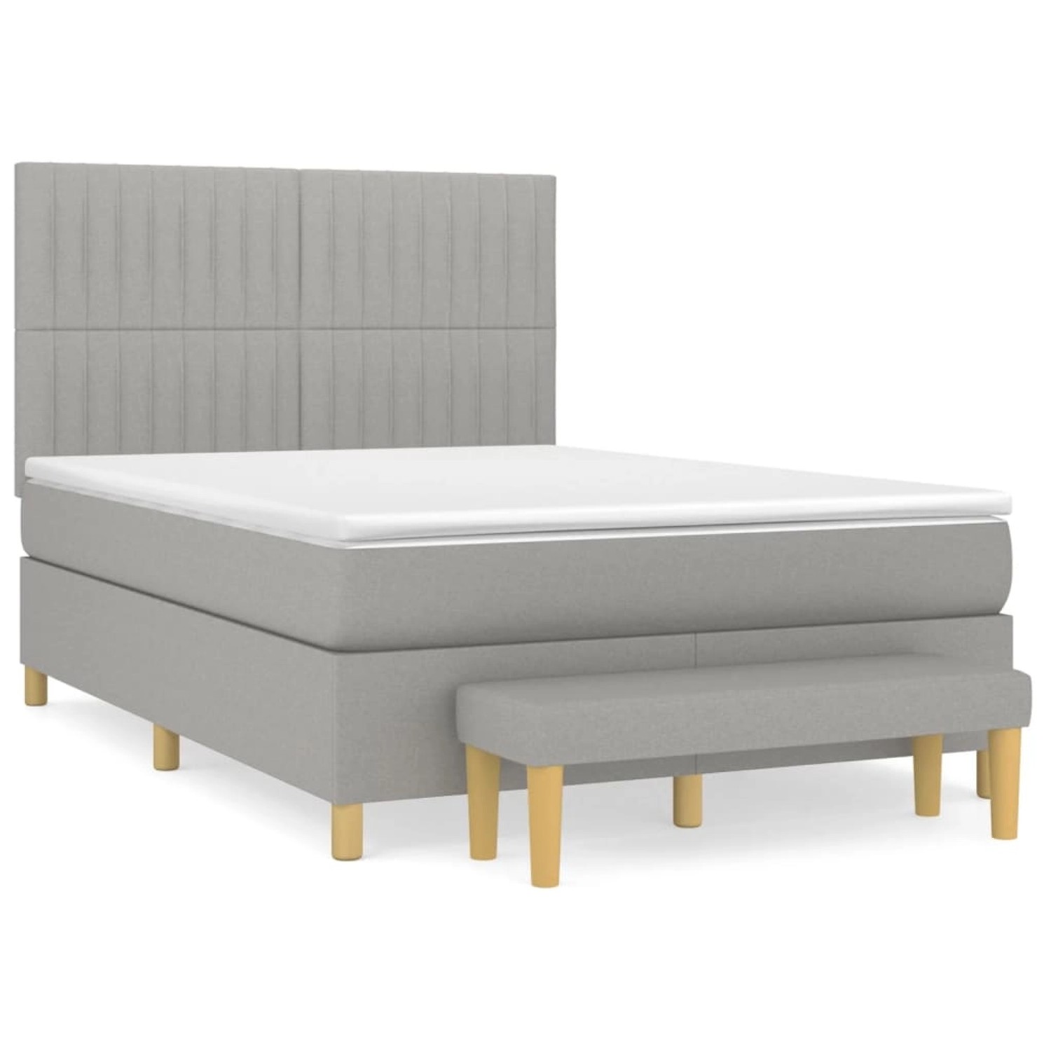 vidaXL Boxspringbett mit Matratze Hellgrau 140x190 cm Stoff 3137309 günstig online kaufen