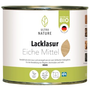 Dose Ultra Nature BIO Lacklasur Eiche Mittel, geeignet für den Innenbereich.
