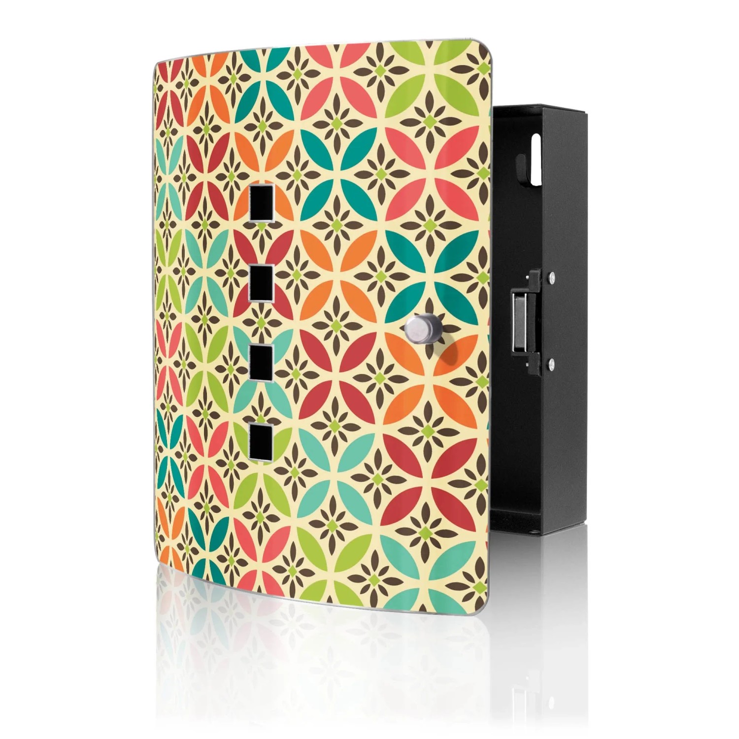 Banjado Design Schlüsselkasten Aus Edelstahl Für 10 Schlüssel 24x21,5x7cm Mit Magnetverschluss Motiv Diamant Muster