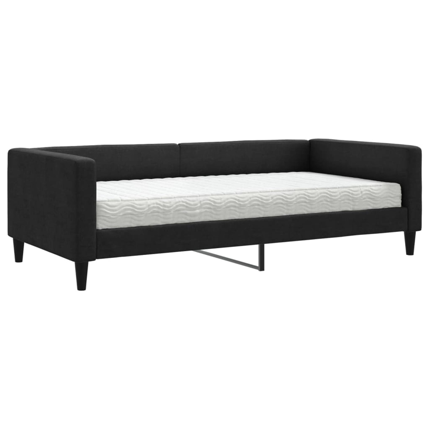 vidaXL Tagesbett mit Matratze Schwarz 100x200 cm Stoff1847341