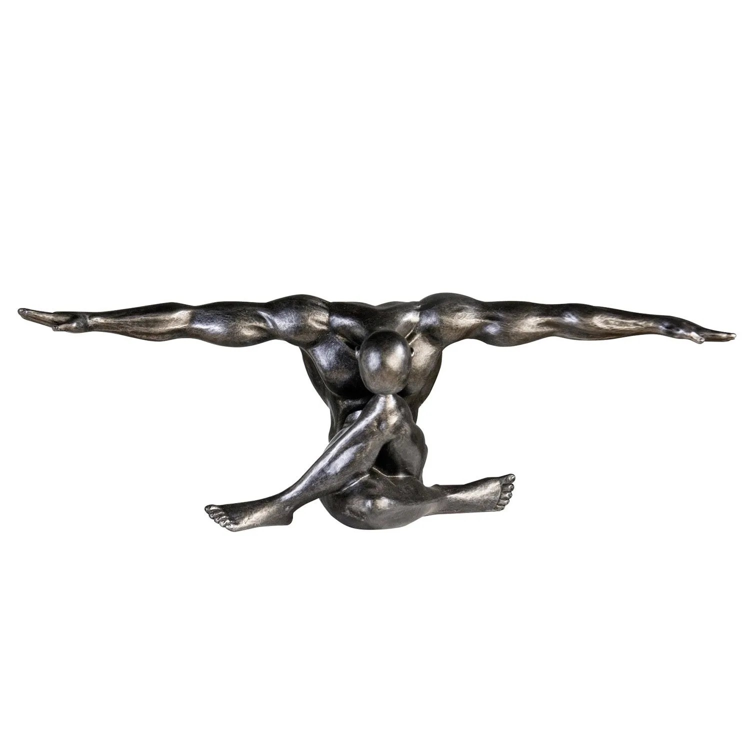 Gilde Skulptur Cliffhanger Silberfarben 20 cm x 61 cm