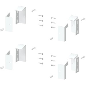 Gartenzaun Elementhalter Set Longlife Cara Weiß, 4 Halter und Schrauben für Zaunbau.