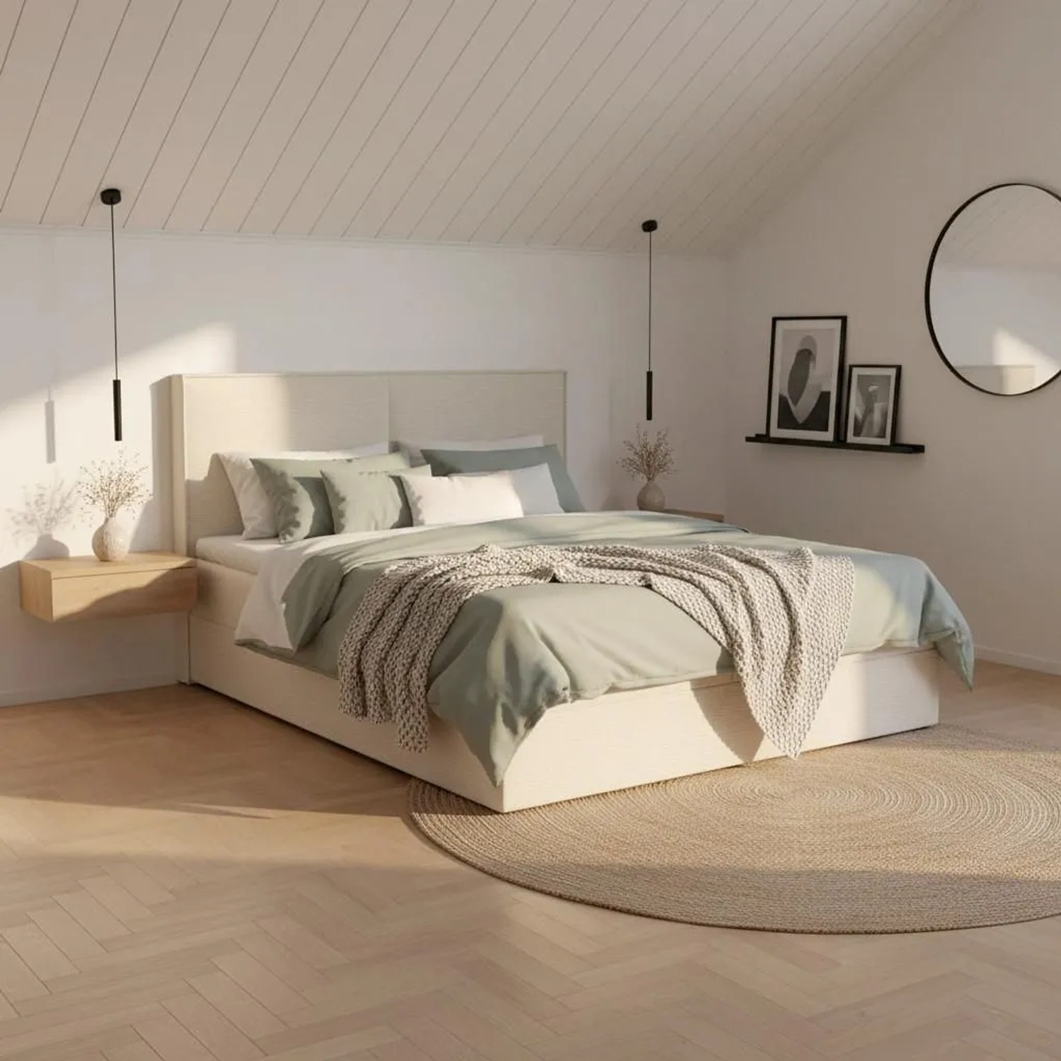 Bessagi Home Boxbett Imola Creme ca 160x200 cm mit Topper