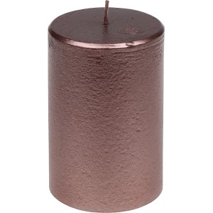 Steinhart Stumpenkerze Rustic-Glanz, 10x6,8 cm, Schoko. Dekorative Kerze mit rustikaler Oberfläche.