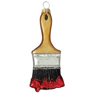 Weihnachtsornament: Glas-Malerpinsel (12cm) von Krebs Glas Lauscha für den Weihnachtsbaum.