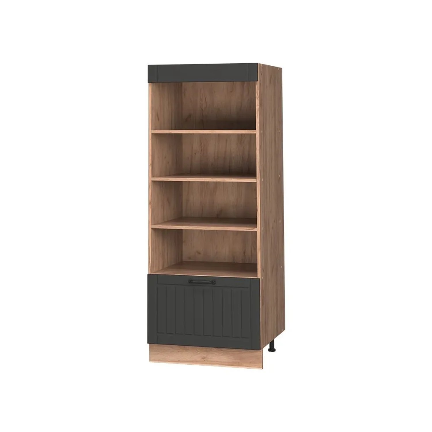 Vicco Küchenregal Fame-Line Dunkelgrau/Goldkraft Eiche 60 x 154 Art Nr 62234