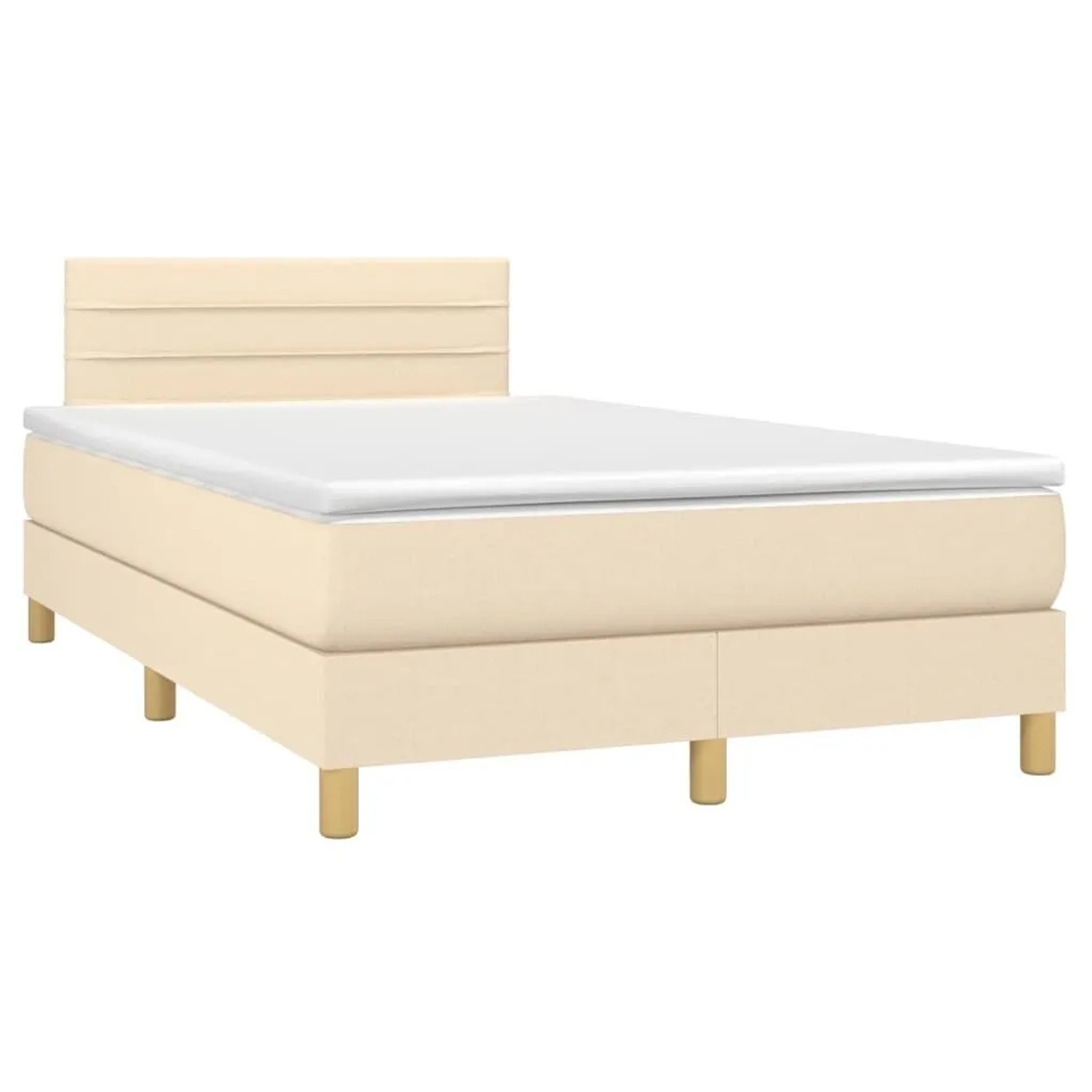 vidaXL Boxspringbett mit Matratze Creme 120x190 cm Stoff 3269784 günstig online kaufen